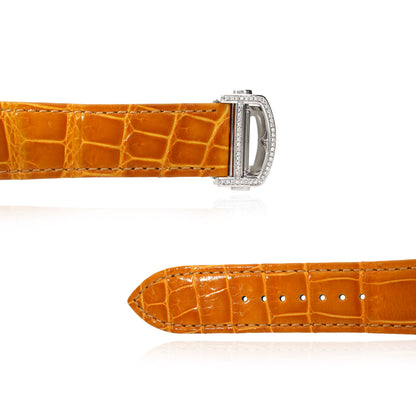 NEW 5TCW Natural Diamond Cartier Santos Large 40mm Pave Roman Orange Dial Men's Watch