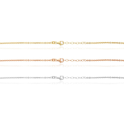 14K Yellow White Rose Gold Diamond-Cut Clover Station Necklace 17"–18" Adjustable