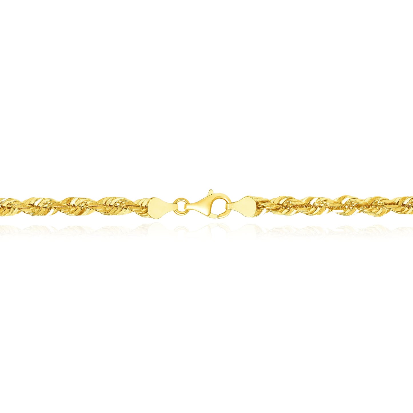18K Yellow Gold Diamond-Cut 6mm Rope Chain (Solid Link) 20", 22", 24"