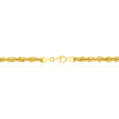 18K Yellow Gold Diamond-Cut 6mm Rope Chain (Solid Link) 20", 22", 24"