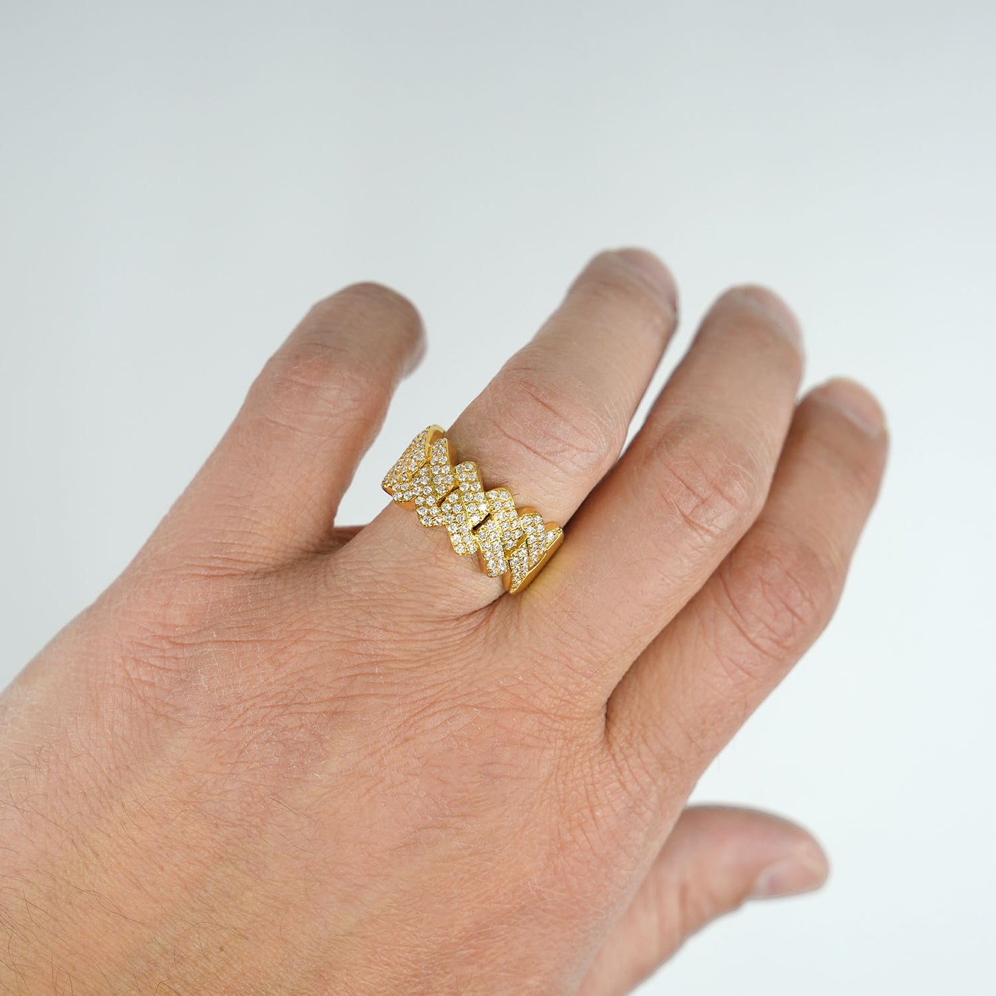 2.40CTW Natural Diamond 14K Yellow Gold Cuban Link Signet Ring