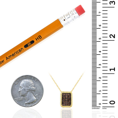 0.25CTW Natural Black Diamond Cable Link Rectangular Necklace 18"