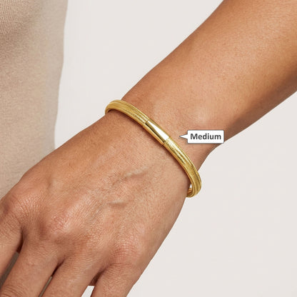 14K Yellow Gold Diamond-Cut Stretch 3mm, 5mm, 9mm Weaved Mesh Bracelet