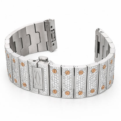 NEW Cartier Santos 7.50CTW Natural Diamond 40mm Watch Bracelet