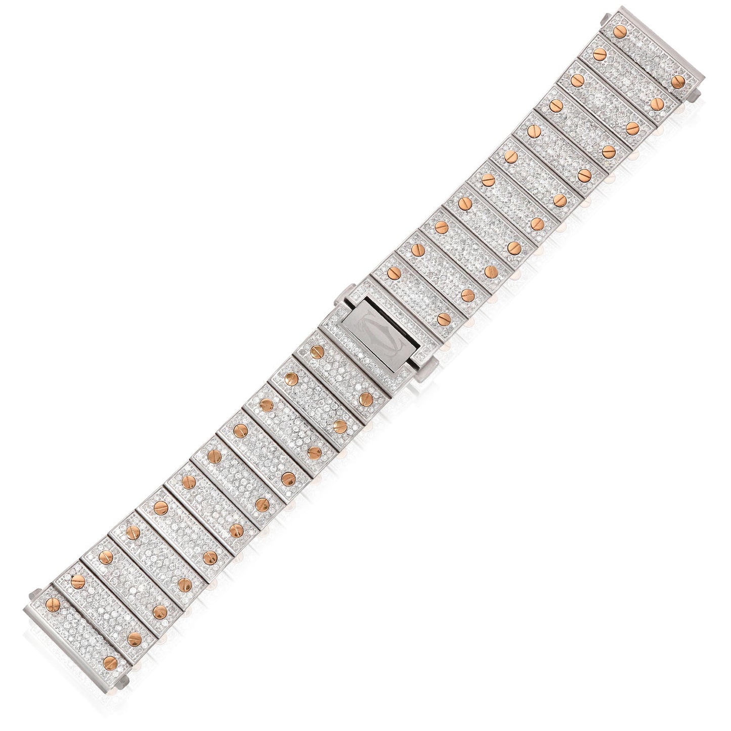 NEW Cartier Santos 7.50CTW Natural Diamond 40mm Watch Bracelet