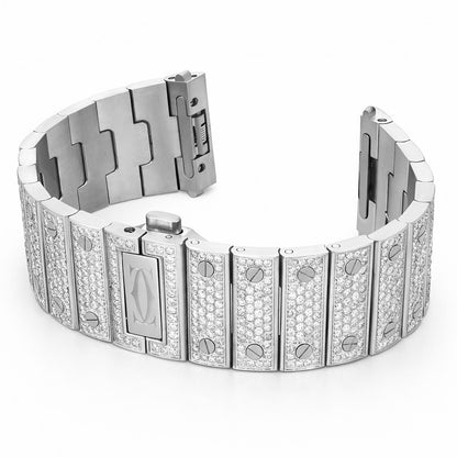 NEW Cartier Santos 7.50CTW Natural Diamond 40mm Watch Bracelet