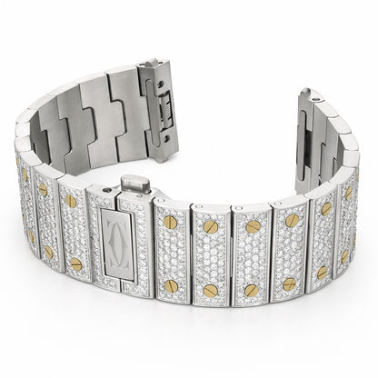 NEW Cartier Santos 7.50CTW Natural Diamond 40mm Watch Bracelet