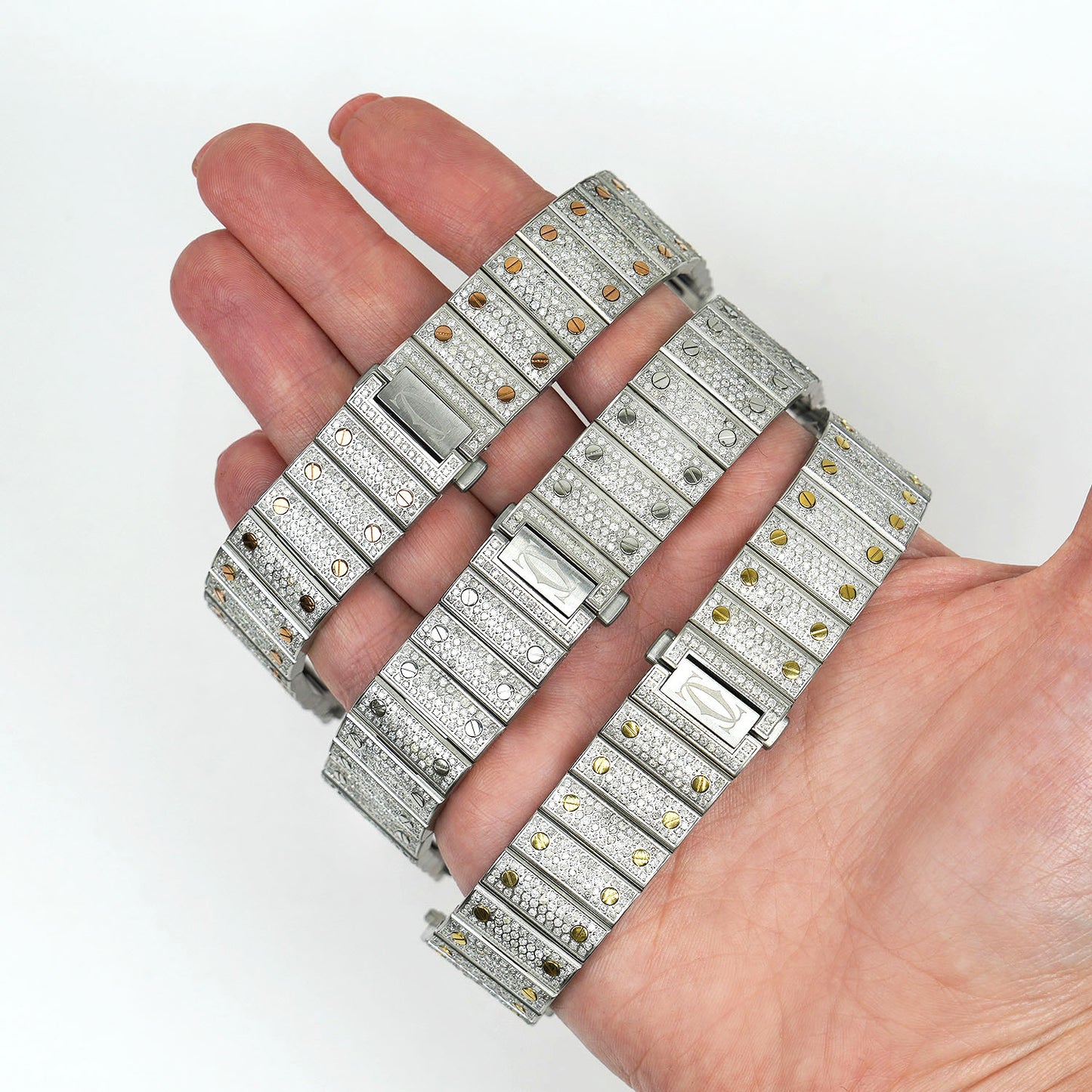 NEW Cartier Santos 7.50CTW Natural Diamond 40mm Watch Bracelet