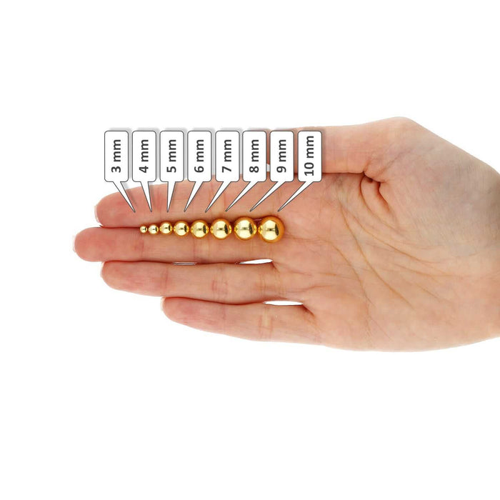 14K Yellow Gold Over Sterling Silver Ball Stud Earrings 3MM-10MM