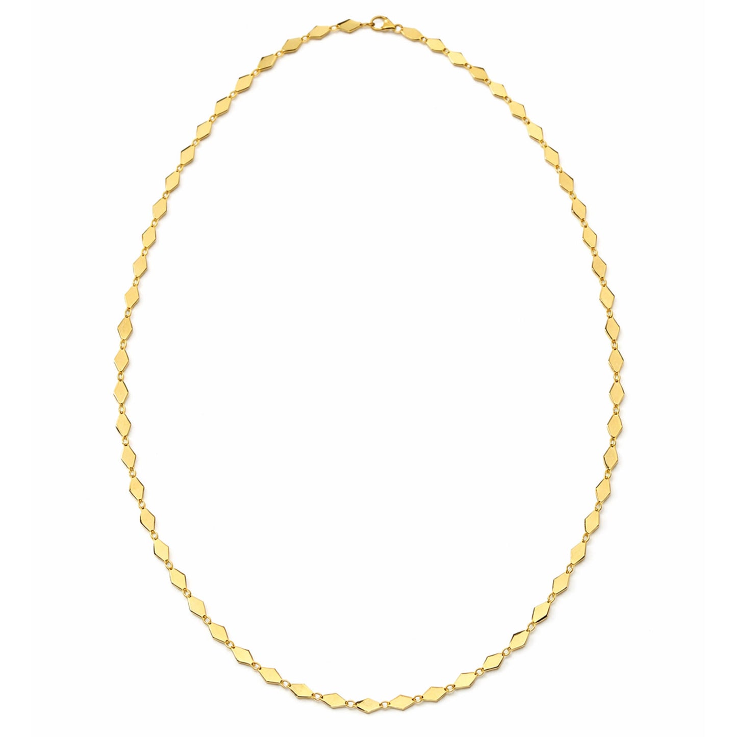 14K Yellow Gold Polished Mirror Kite Link Necklace 18" & Bracelet 7" Set