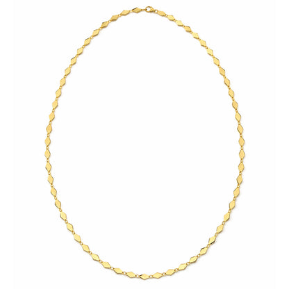 14K Yellow Gold Polished Mirror Kite Link Necklace 18" & Bracelet 7" Set