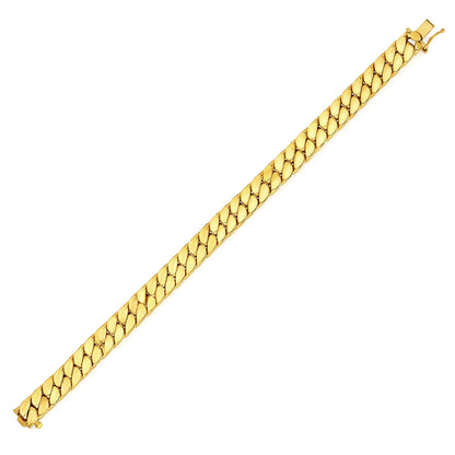 14K Yellow Gold 8mm Miami Skinny Modern Curb Bracelet 8"