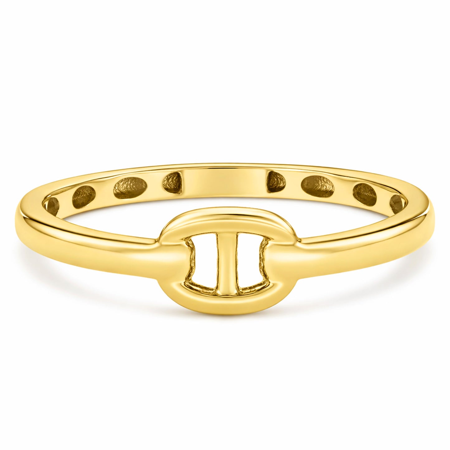 14K Yellow Gold High Polished Mariner Link Ring