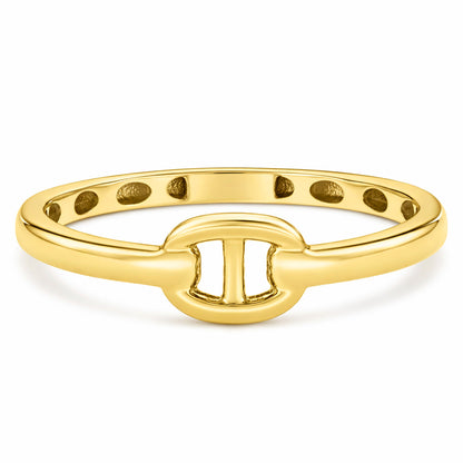 14K Yellow Gold High Polished Mariner Link Ring