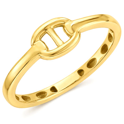 14K Yellow Gold High Polished Mariner Link Ring