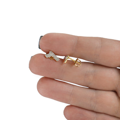 0.20CTW Natural Diamond 10K Yellow Gold Pistol Stud Earrings