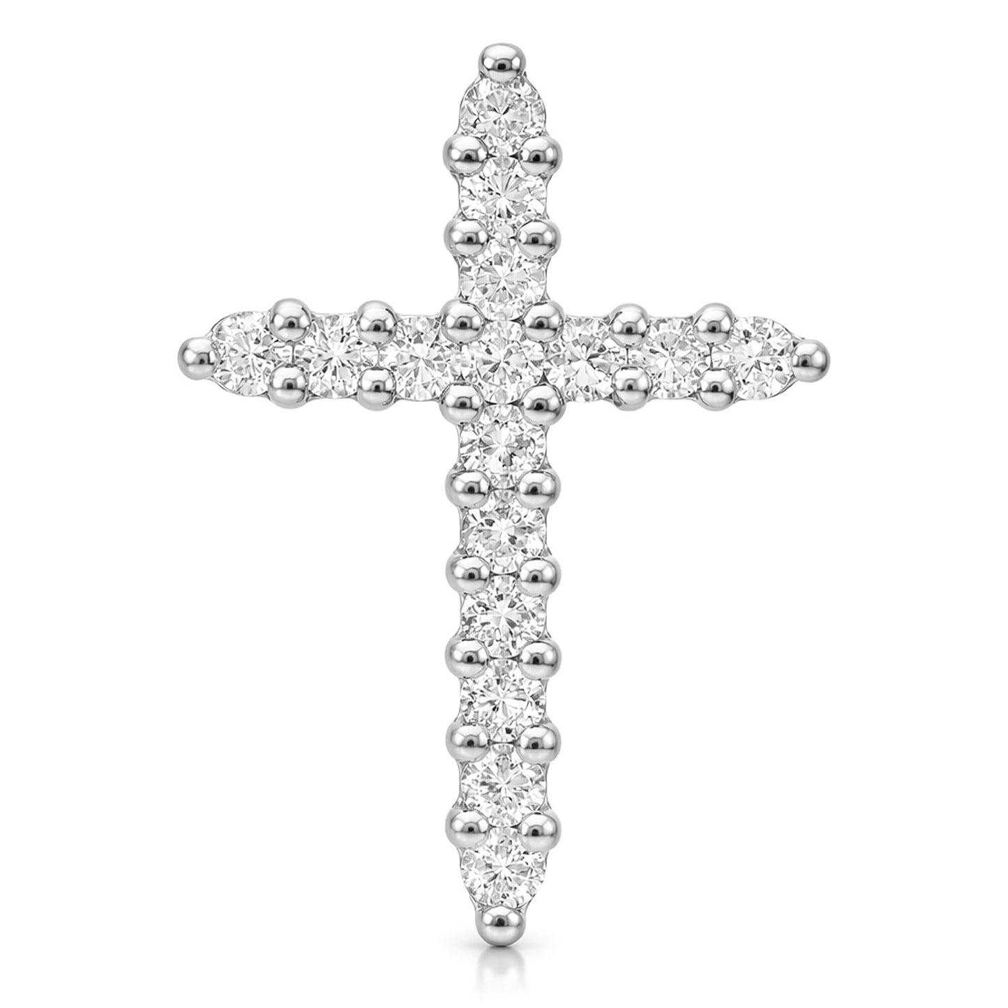 0.34CTW Lab-Grown Diamond 14K Yellow & White Gold Cross Pendant 0.7"
