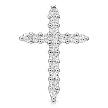 0.34CTW Lab-Grown Diamond 14K Yellow & White Gold Cross Pendant 0.7"