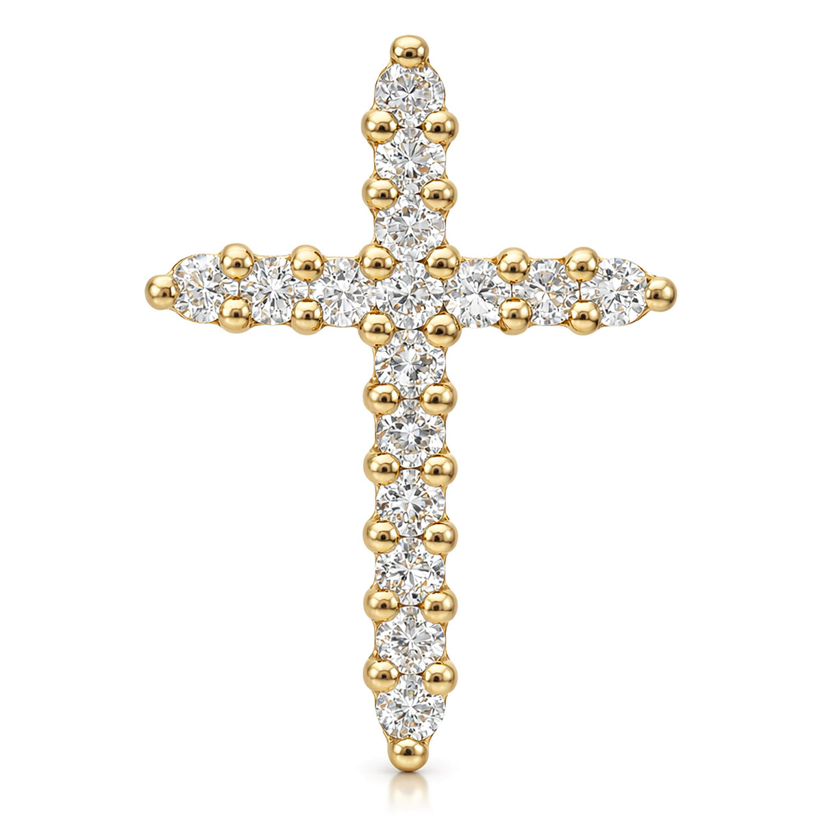 0.34CTW Lab-Grown Diamond 14K Yellow & White Gold Cross Pendant 0.7"