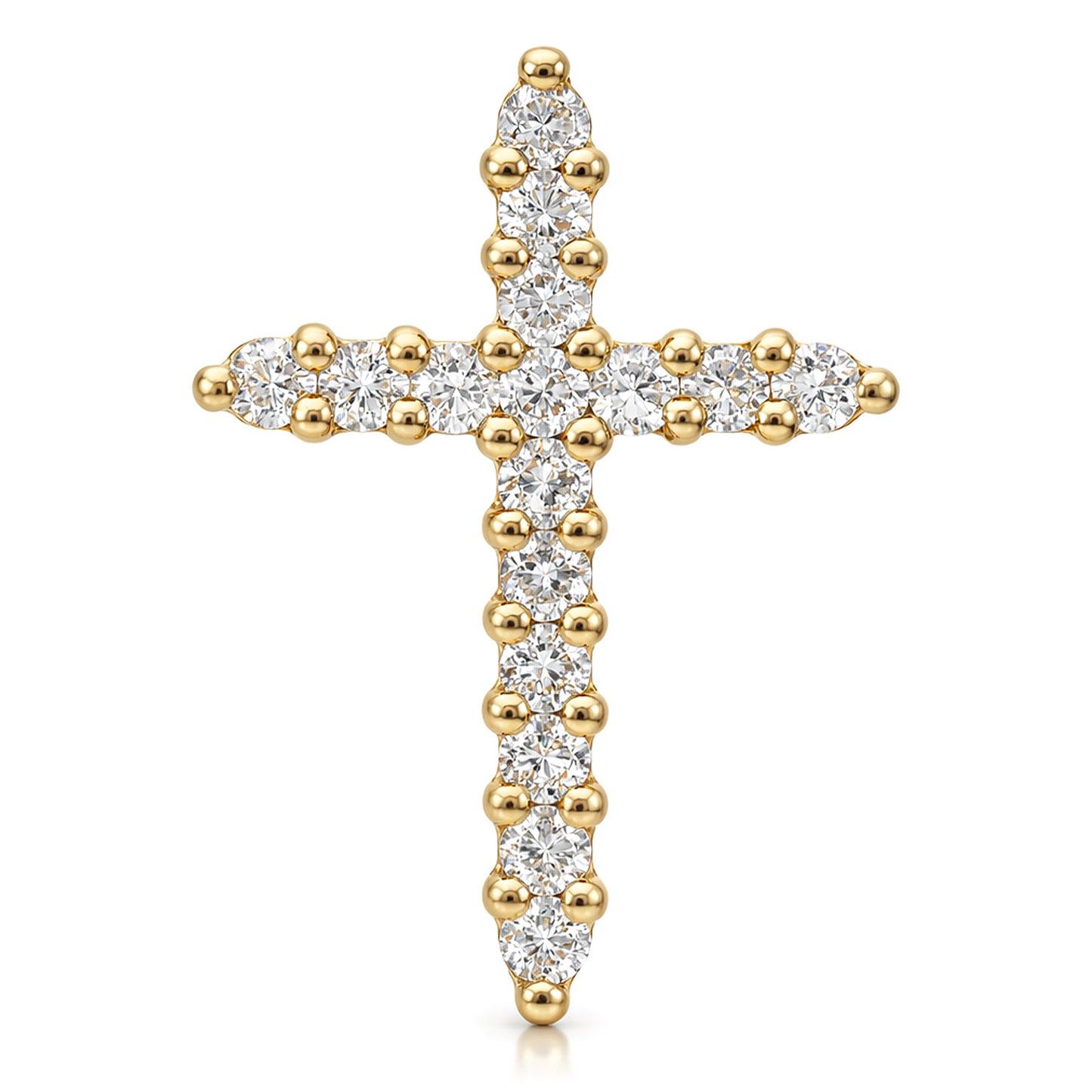 0.34CTW Lab-Grown Diamond 14K Yellow & White Gold Cross Pendant 0.7"