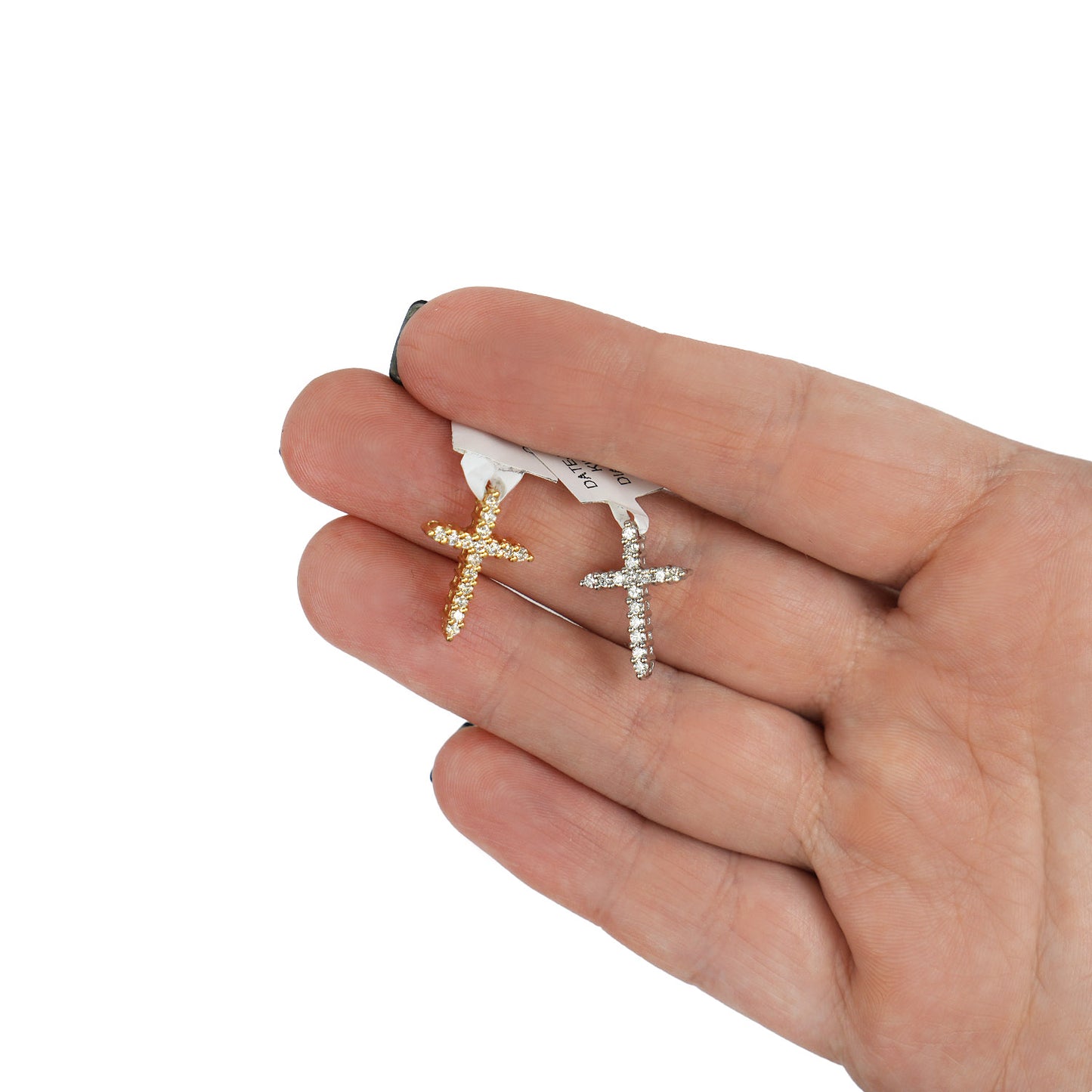 0.34CTW Lab-Grown Diamond 14K Yellow & White Gold Cross Pendant 0.7"