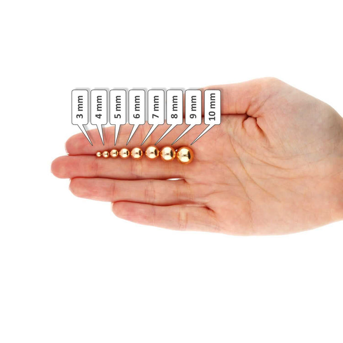 Rose Gold Over Sterling Silver Ball Stud Earrings 3MM-10MM