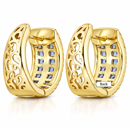 Gold-Plated Sterling Silver 925 Pavé 4.36TCW CZ Huggie Hoops