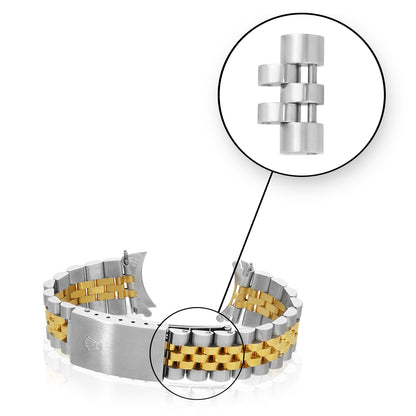 2-Tone Stainless Steel Jubilee Links for Rolex Watch Datejust 26mm Watch