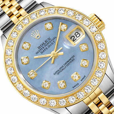 Rolex Datejust 69173 26mm Diamond MOP Dial Steel Women's Watch