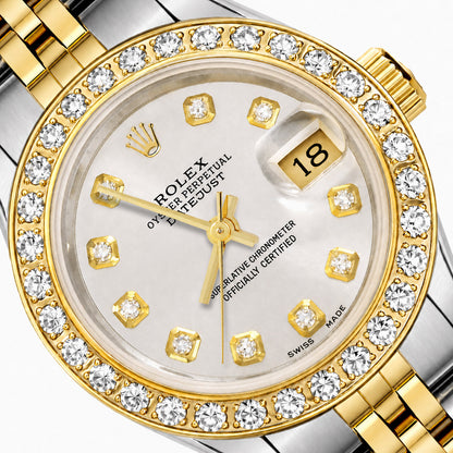 Rolex Datejust 69173 26mm Diamond Bezel Silver Dial Steel Women's Watch