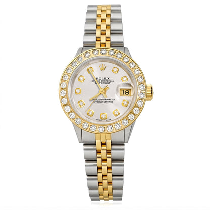 Rolex Datejust 69173 26mm Diamond Bezel Silver Dial Steel Women's Watch