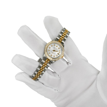 Rolex Datejust 69173 26mm Diamond Bezel Silver Dial Steel Women's Watch