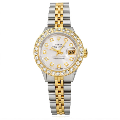 Rolex Datejust 69173 26mm Diamond Bezel Silver Dial Steel Women's Watch
