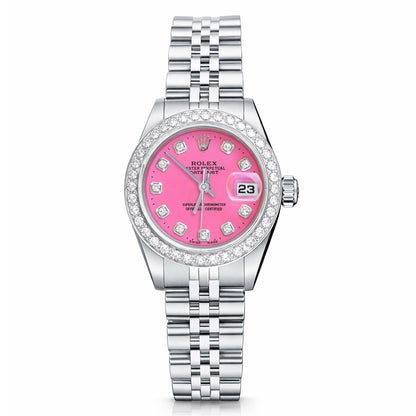 Rolex Datejust 69174 26mm Love Pink Diamond Dial Steel Gold Women's Watch