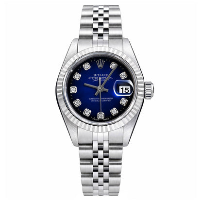 Rolex Datejust 79174 26mm Blue Black Ombre Dial Steel Gold Women's Watch