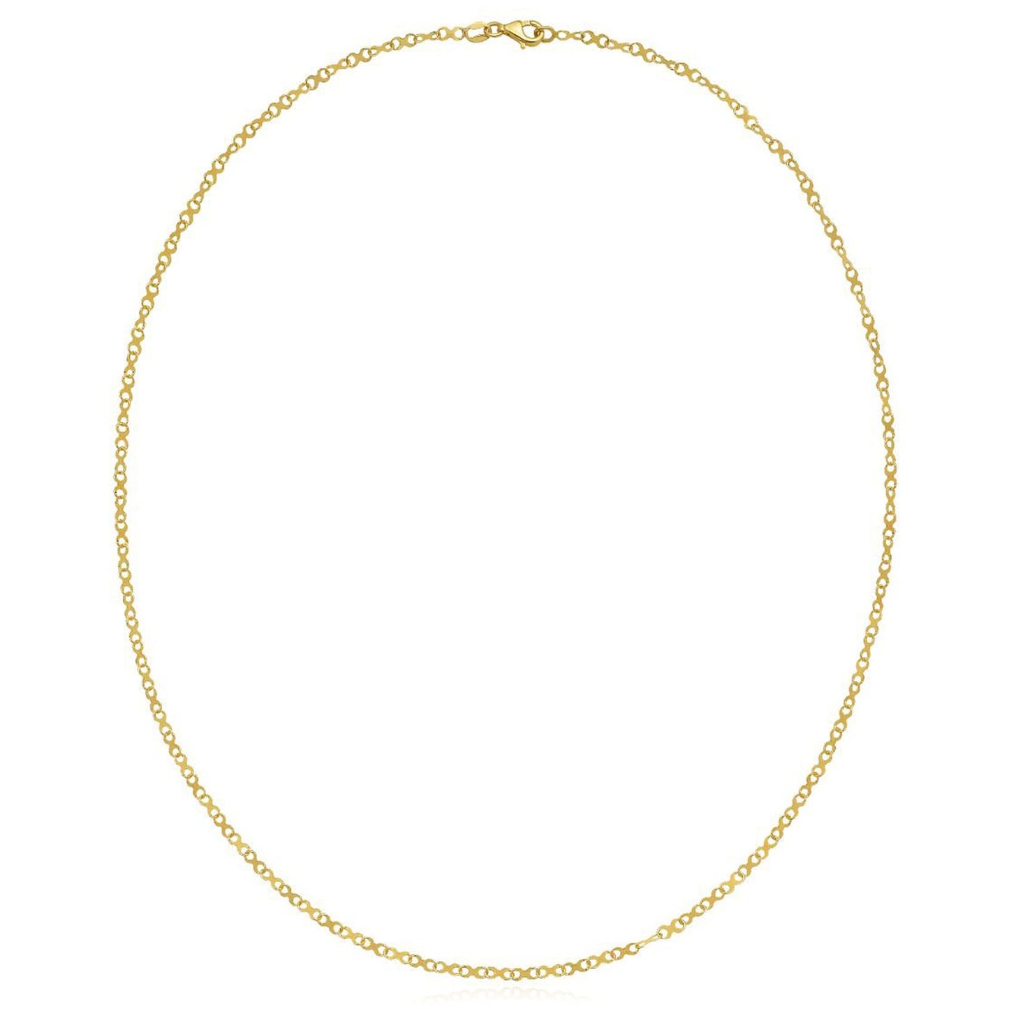 14K Yellow Gold Polished Mini Infinity Link Necklace 18"
