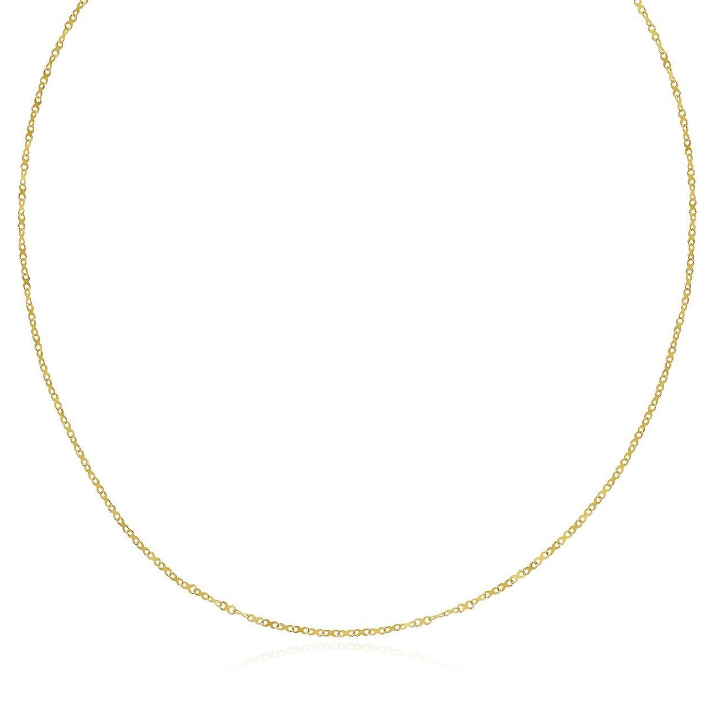 14K Yellow Gold Polished Mini Infinity Link Necklace 18"