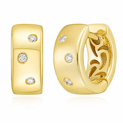 0.09CTW Natural Diamond 14K Diamond Huggie Earrings