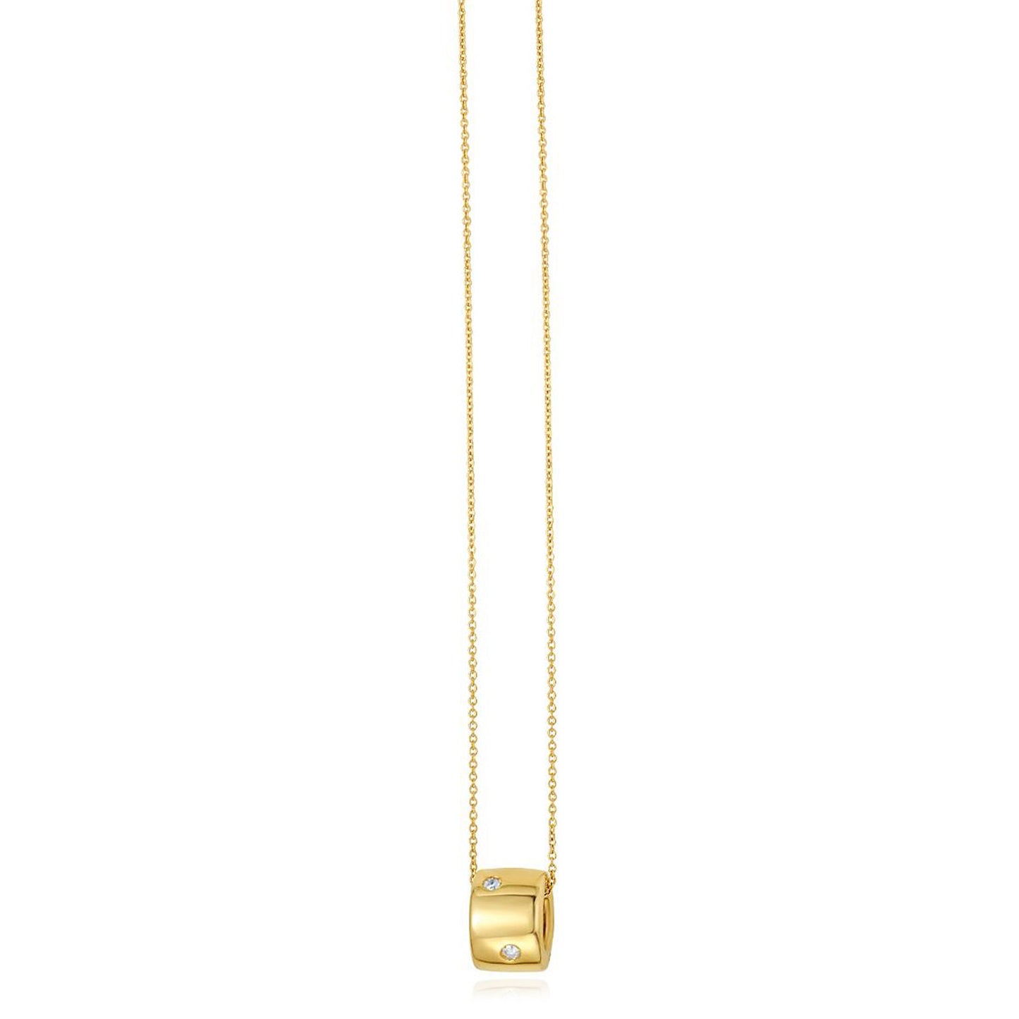 0.17 CTW Natural Diamond 14K Gold Diamond Huggie Earrings & Barrel Necklace Set