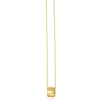 0.17 CTW Natural Diamond 14K Gold Diamond Huggie Earrings & Barrel Necklace Set