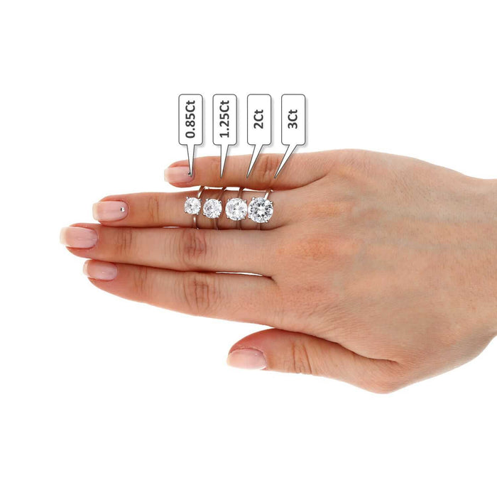 Platinum Over Sterling Silver CZ Brilliant Solitaire Engagement Ring