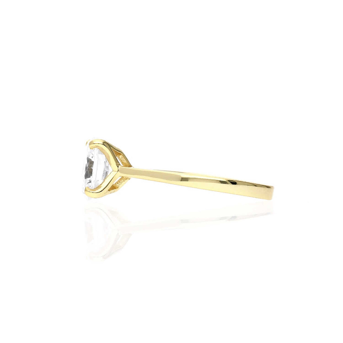 Yellow Gold Over Sterling Silver CZ Brilliant Solitaire Engagement Ring 0.85-3ct