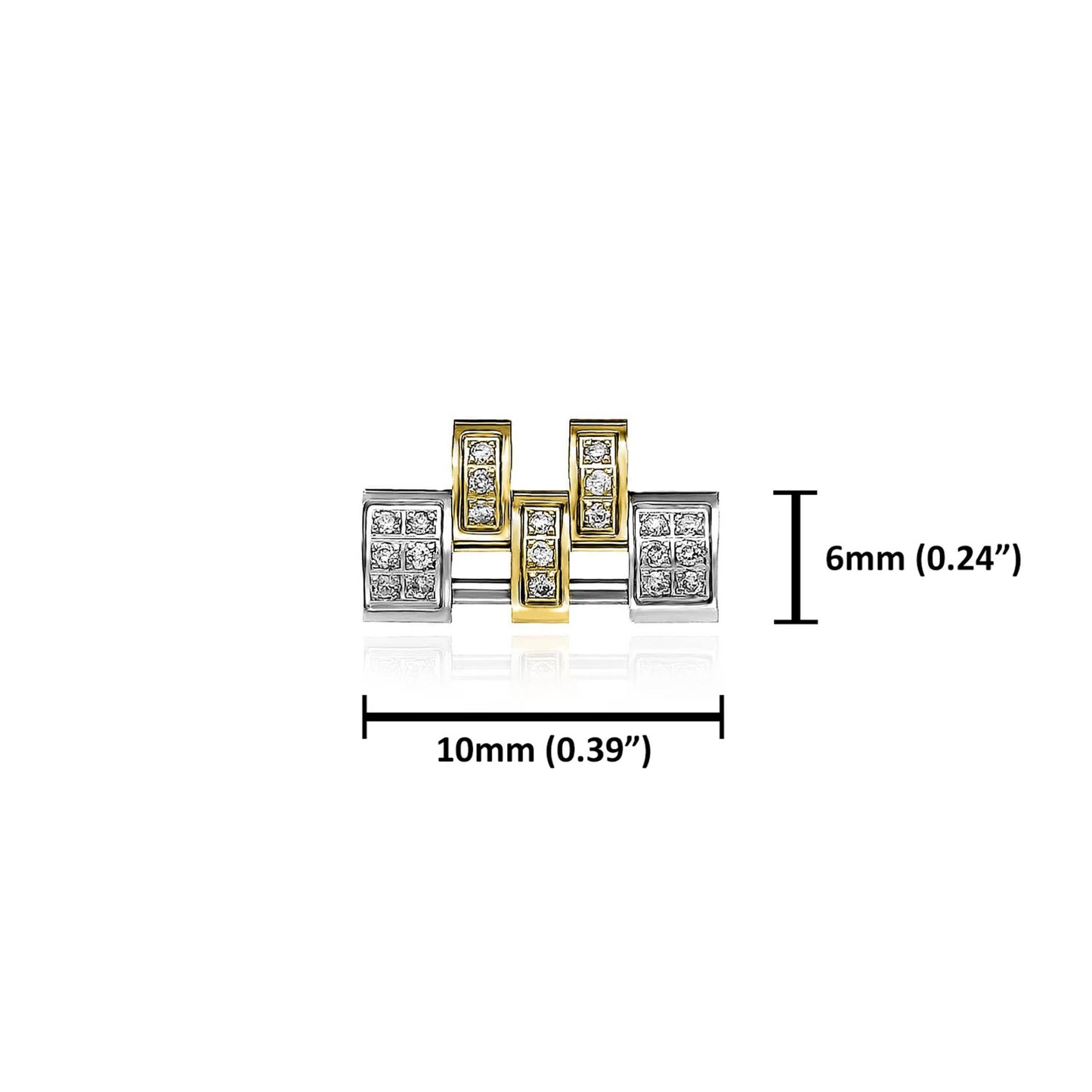Extra White 2-Tone Rose-Tone Link for Rolex Datejust Natural Diamond 26mm Watch
