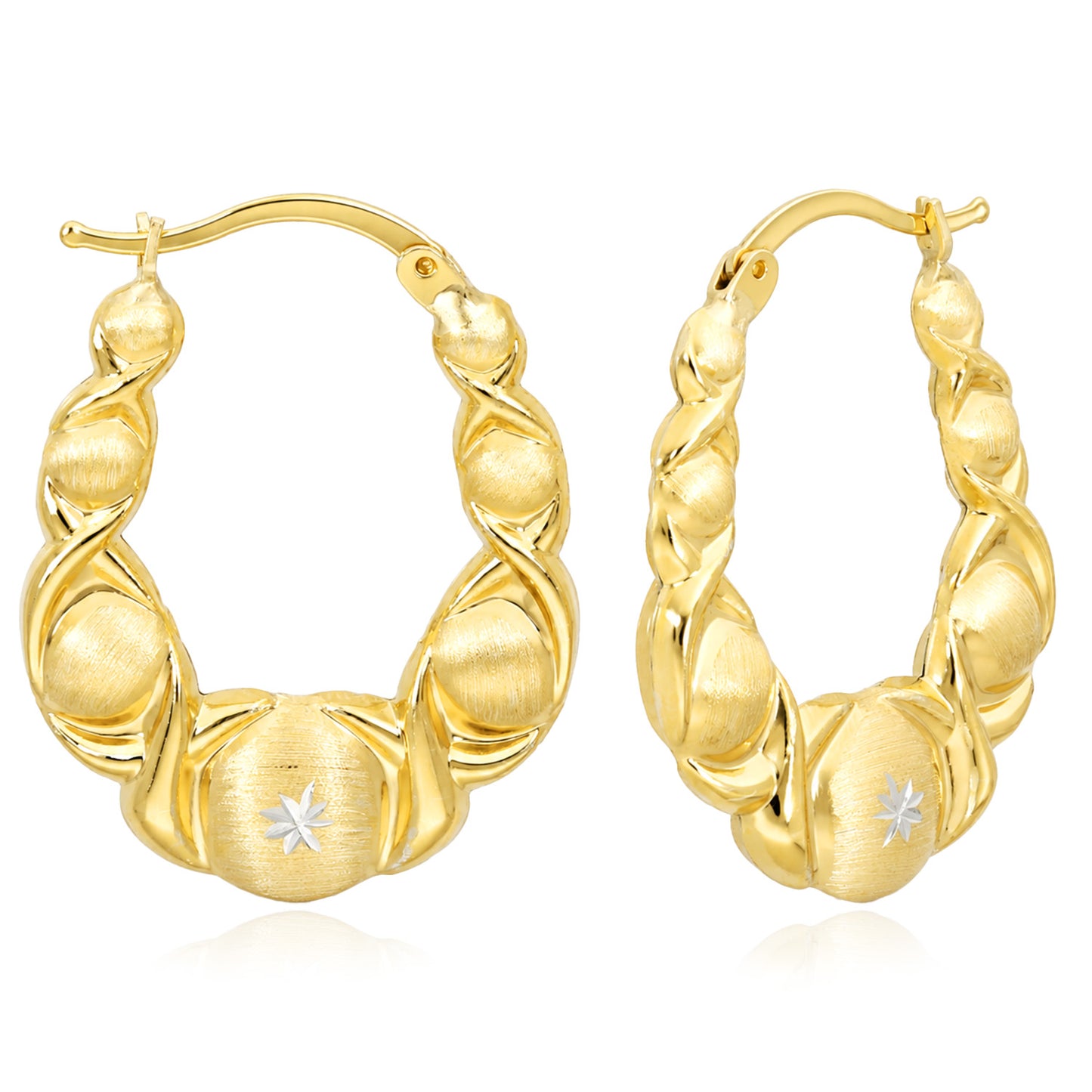 10K Yellow Gold-Filled Puffed XO Hoop Earrings 23mm, 28mm, 32mm