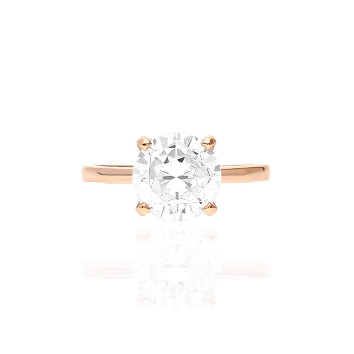 Rose Gold Over Sterling Silver CZ Brilliant Solitaire Engagement Ring 0.85-3ct