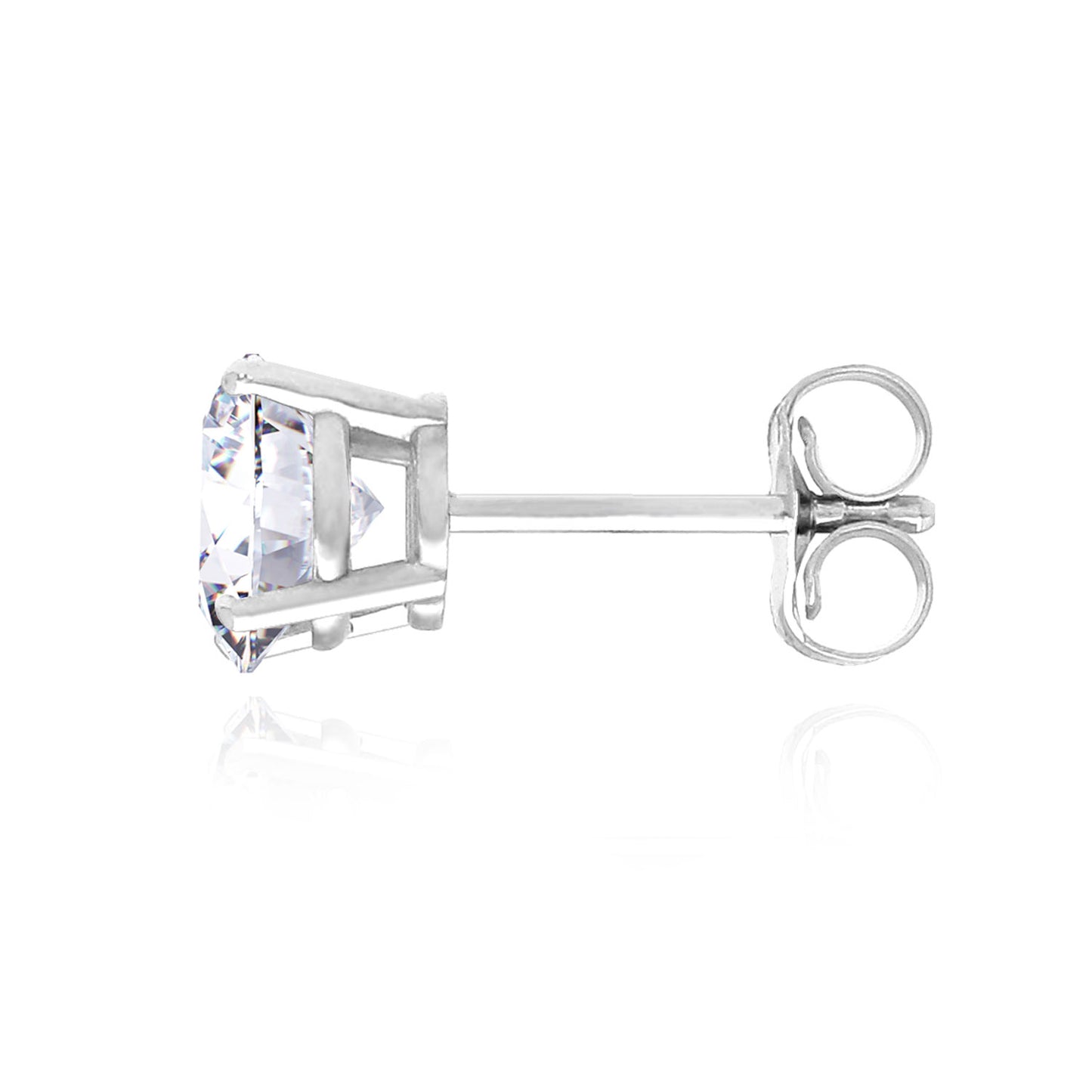 Single Charles & Colvard Forever One Moissanite 14K Gold Stud Earring