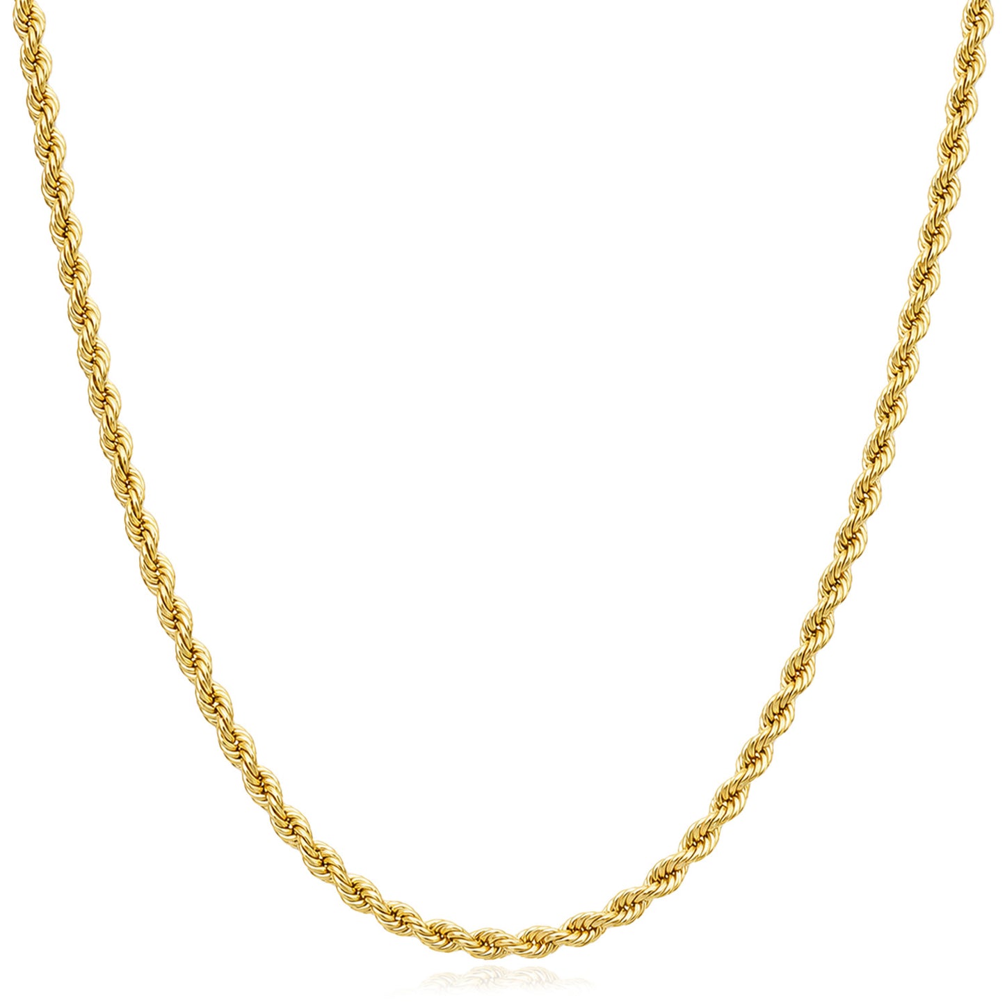 10K Yellow Gold-Filled 2.6mm Rope Chain (Hollow) 18"-24"