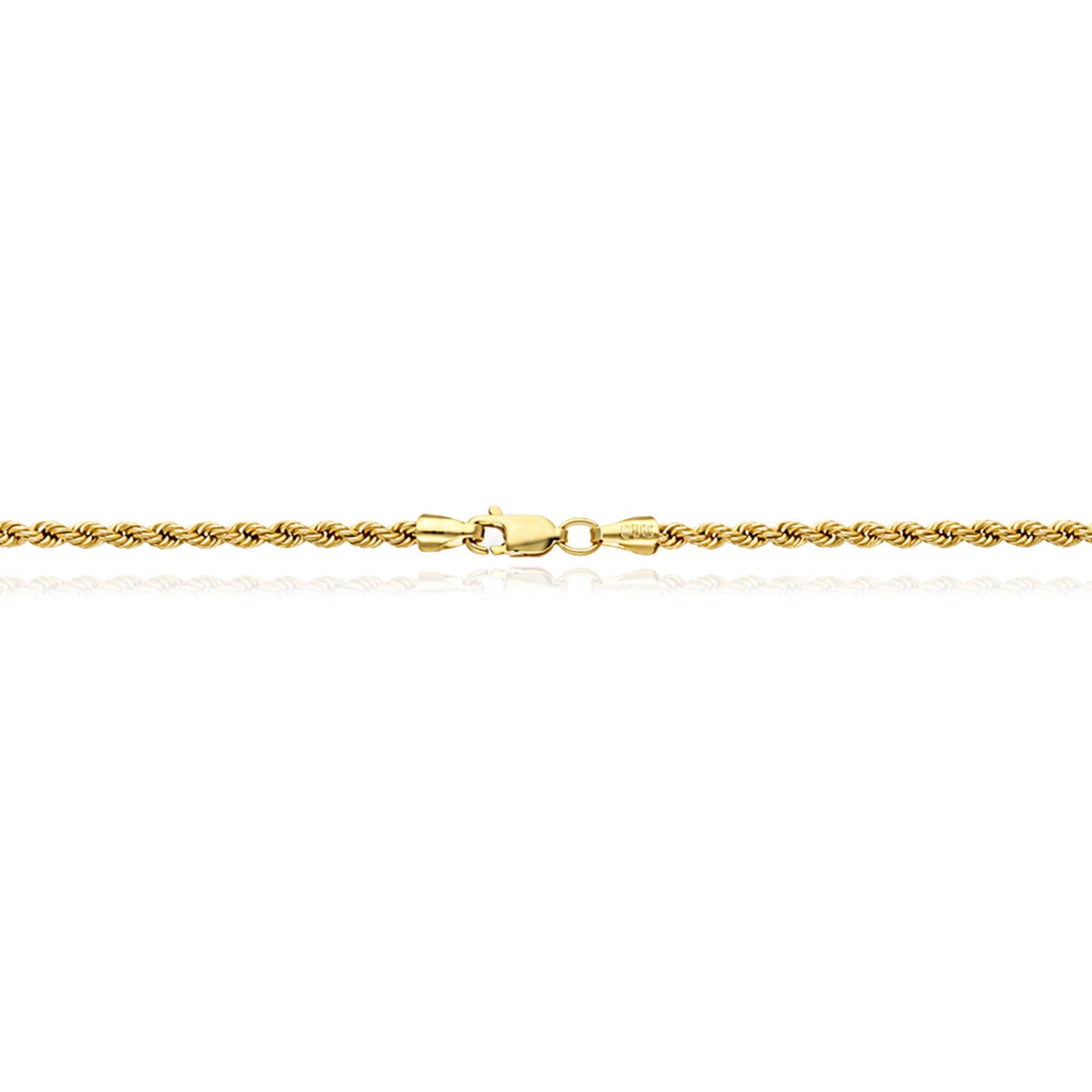 10K Yellow Gold-Filled 2.6mm Rope Chain (Hollow) 18"-24"