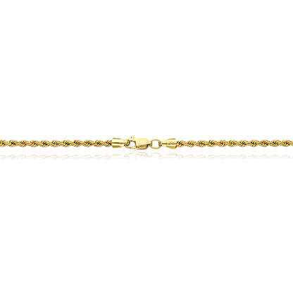 10K Yellow Gold-Filled 2.6mm Rope Chain (Hollow) 18"-24"