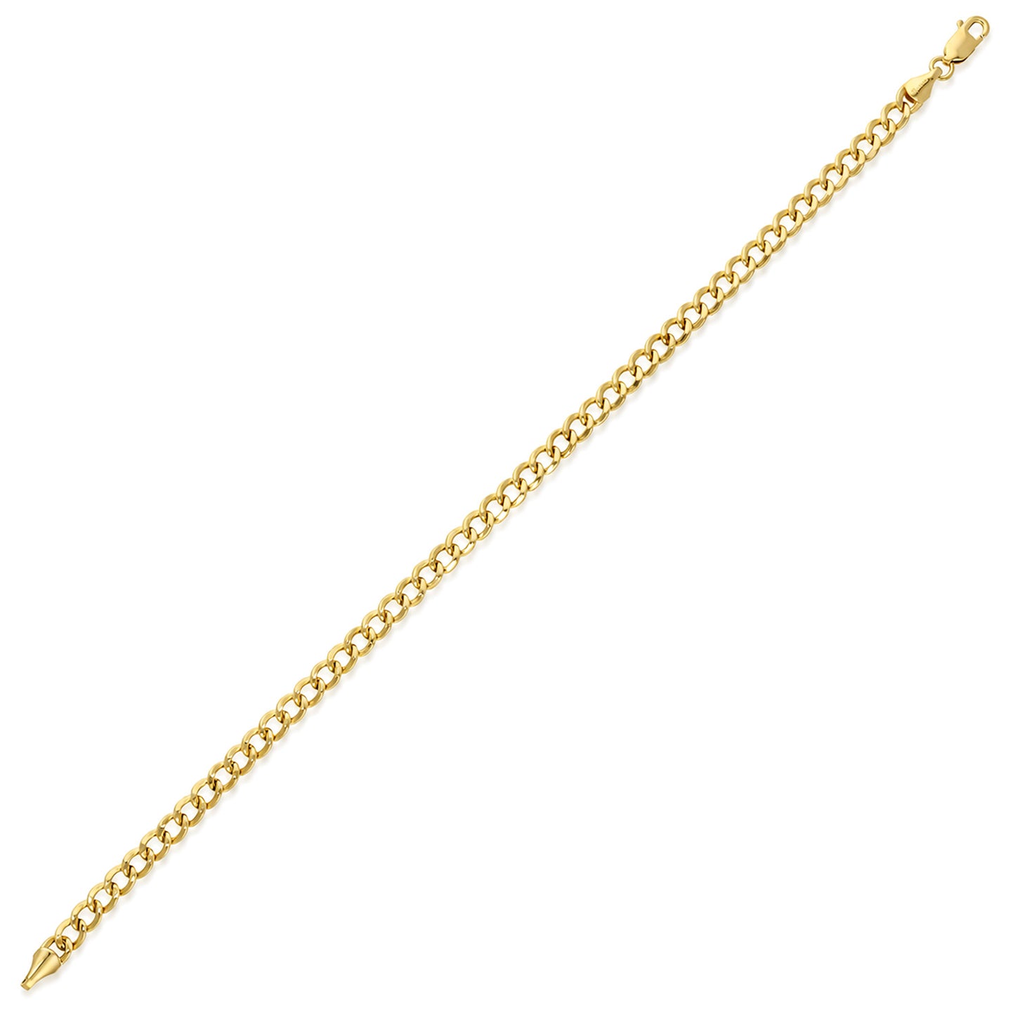 10K Yellow Gold-Filled 4mm Miami Link Bracelet (Hollow) 8"